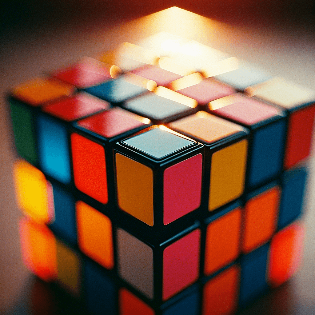 Rubik's cube , photo , photographic style